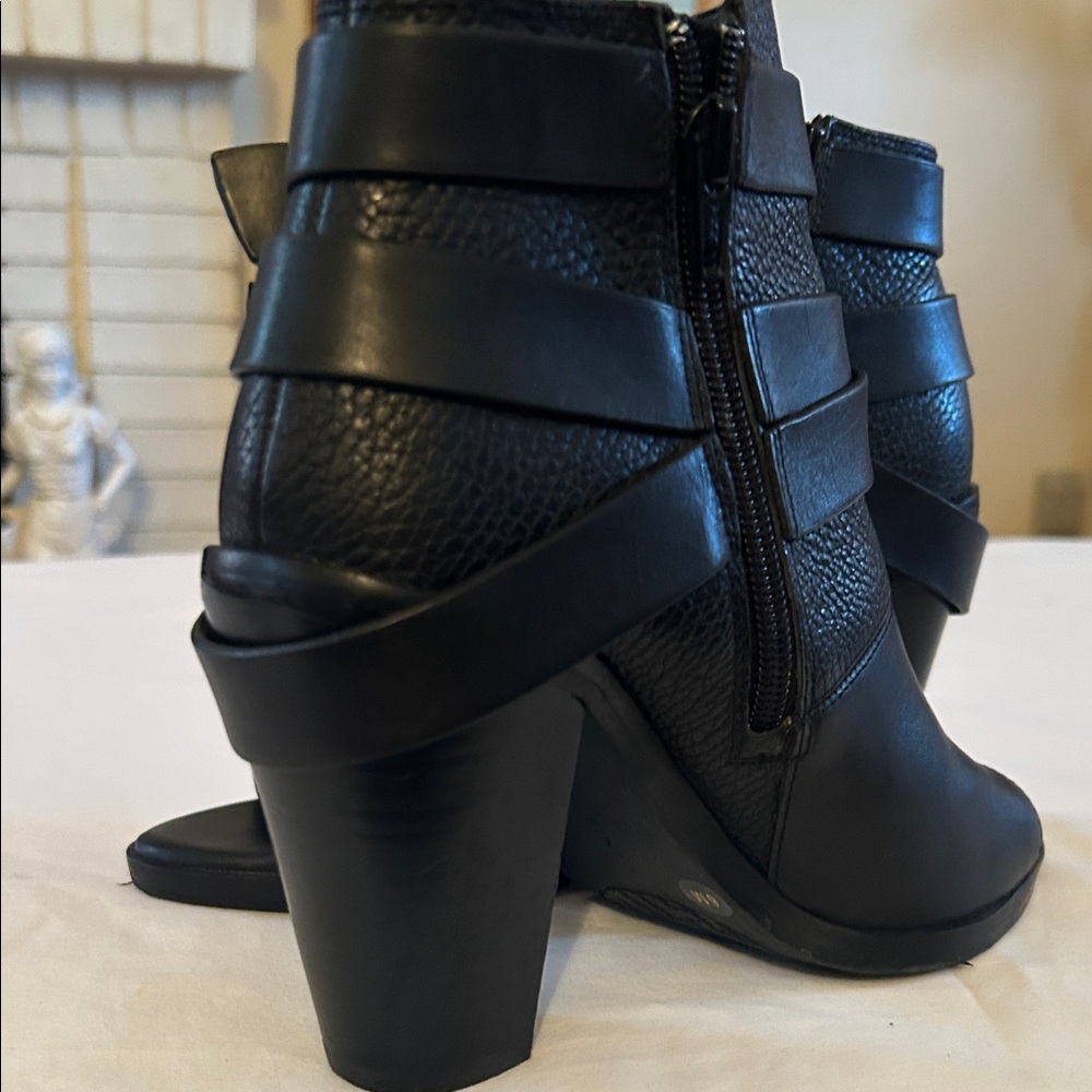 Gianni Bini Black Ankle Booties with Buckle Detail - Picture 5 of 8